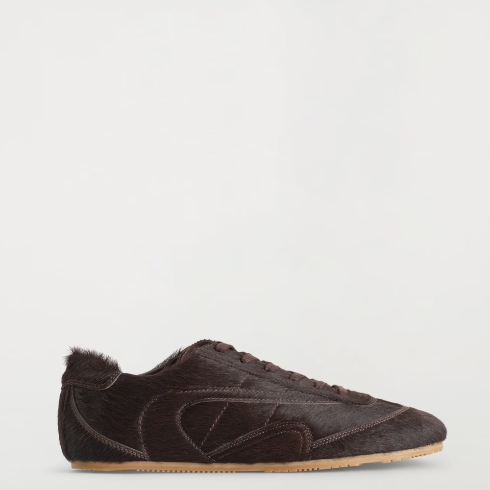 COS MINIMAL PONY-HAIR LEATHER SNEAKERS